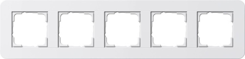 Рамка 5-постовая Gira E3 белый глянцевый 0215410