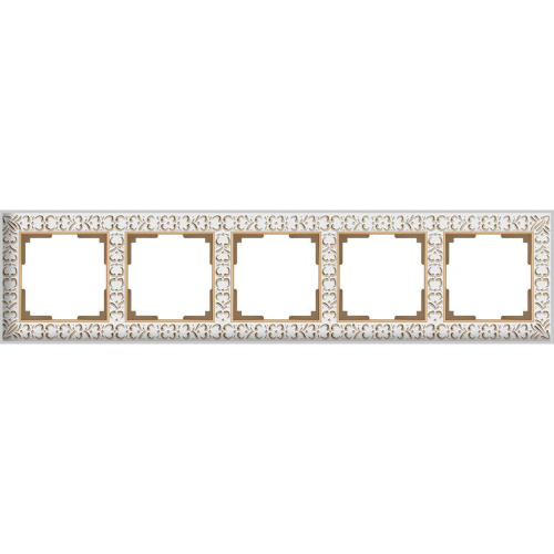 Рамка Werkel Antik на 5 постов белое золото WL07-Frame-01 4690389099212