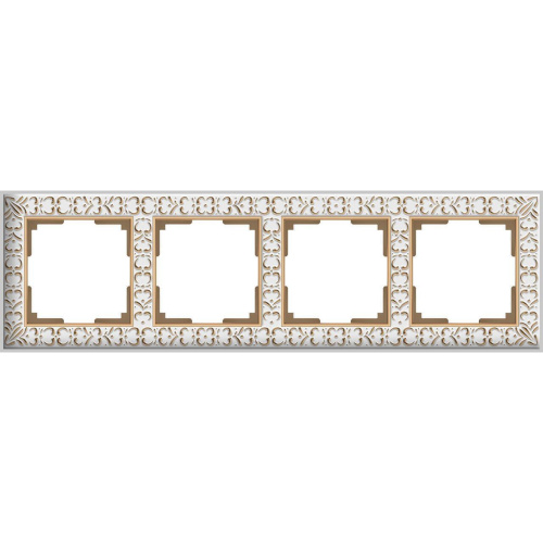 Рамка Werkel Antik на 4 поста белое золото WL07-Frame-01 4690389099205