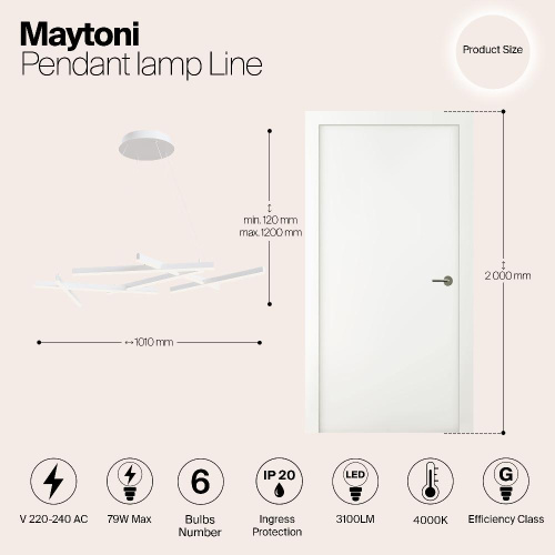 Подвесной светодиодный светильник Maytoni Line MOD016PL-L75W
