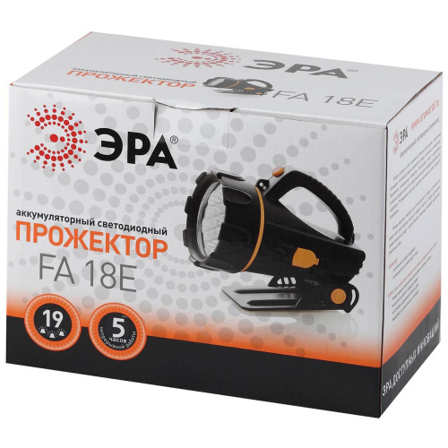 Фонарь-прожектор светодиодный ЭРА аккумуляторный 205x165 110 лм FA18E C0031354
