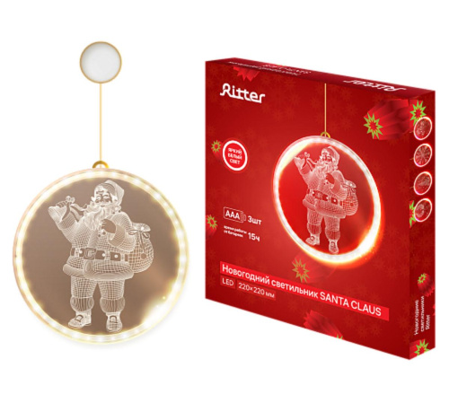 Автономный рождественский светильник Ritter SANTA 3D 3хAAA 29229 6