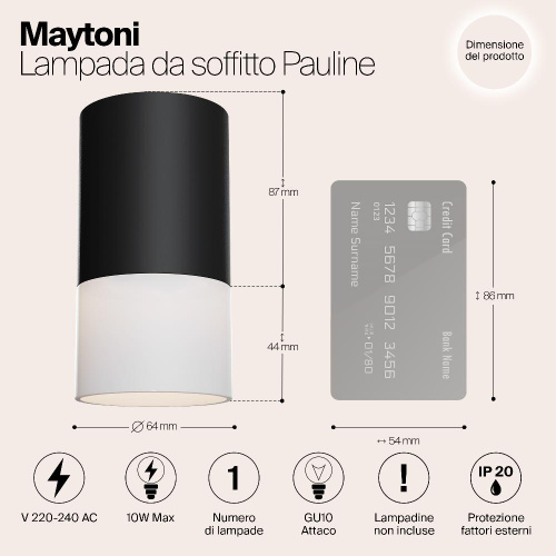 Потолочный светильник Maytoni Pauline C007CW-01B Потолочный светильник Maytoni Pauline C007CW-01B