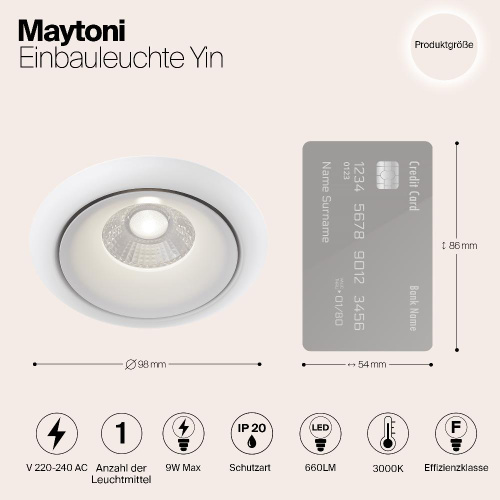 Встраиваемый светодиодный светильник Maytoni Zoom DL031-2-L8W