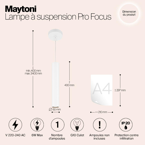 Подвесной светильник Maytoni MOD161PL-01W1 Подвесной светильник Maytoni MOD161PL-01W1