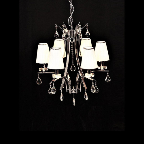 Подвесная люстра Lumina Deco Glamour LDP 66247-6 WT+CHR Подвесная люстра Lumina Deco Glamour LDP 66247-6 WT+CHR