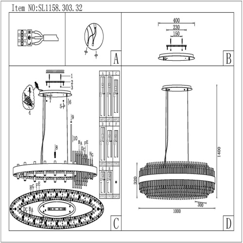 Подвесная люстра ST Luce Nitido SL1158.303.32 Подвесная люстра ST Luce Nitido SL1158.303.32