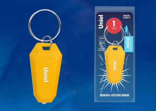 Фонарь-брелок светодиодный Uniel Standard Mini от батареек S-KL021-T Yellow UL-00004096 Фонарь-брелок светодиодный Uniel Standard Mini от батареек S-KL021-T Yellow UL-00004096