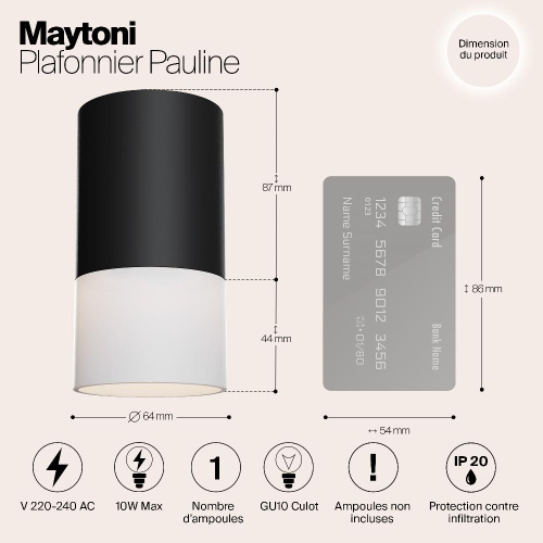 Потолочный светильник Maytoni Pauline C007CW-01B Потолочный светильник Maytoni Pauline C007CW-01B