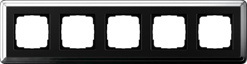 Рамка 5-постовая Gira ClassiX хром/черный 0215642