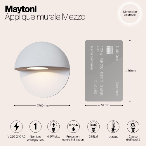 Уличный настенный светодиодный светильник Maytoni Mezzo O033WL-L3W3K Уличный настенный светодиодный светильник Maytoni Mezzo O033WL-L3W3K