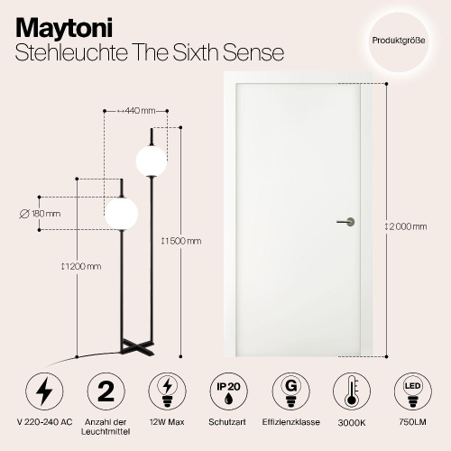 Торшер Maytoni The Sixth Sence Z020FL-L12BK Торшер Maytoni The Sixth Sence Z020FL-L12BK