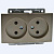 Розетка 2К двойная Mono Electric Despina/ Larissa 16A 250V винтовое подключение бронза 500-002305-121