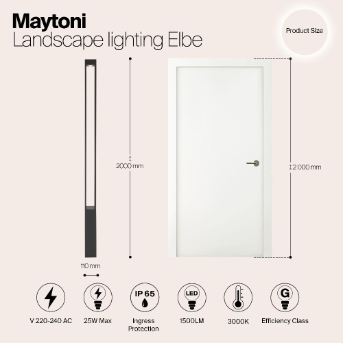 Садово-парковый светодиодный светильник Maytoni Elbe O424FL-L25GF