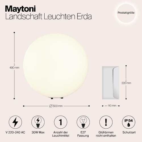 Уличный светильник Maytoni Erda O594FL-01W1