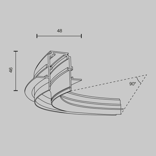 Комплектующие для встраиваемой трековой системы Technical TRA044-angle.12W