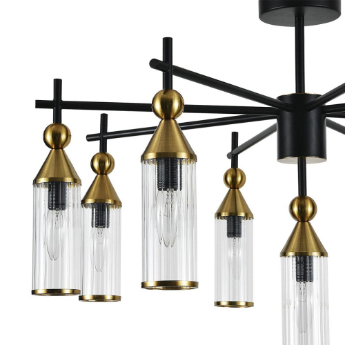 Подвесная люстра Indigo Torazzo 13037/9R Black V000529 Подвесная люстра Indigo Torazzo 13037/9R Black V000529