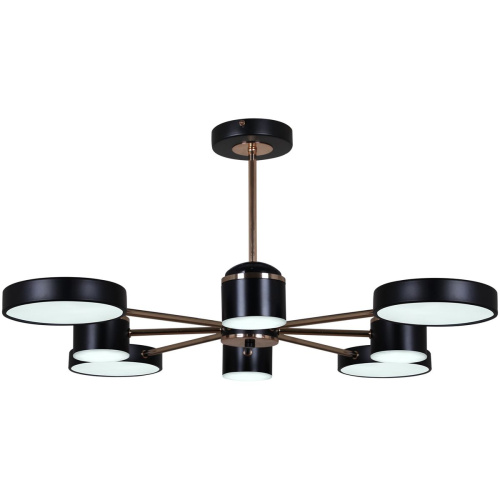 Потолочная светодиодная люстра Reluce 13289-4.3-08 Чёрный+Золотой хром