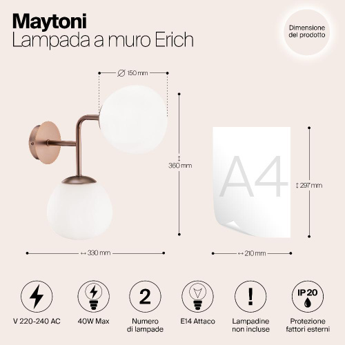 Бра Maytoni Erich MOD221-WL-02-G