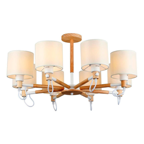 Потолочная люстра IMEX MD.19107-8-S-WOOD+WH Потолочная люстра IMEX MD.19107-8-S-WOOD+WH