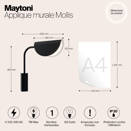 Бра Maytoni Technical Mollis MOD126WL-01B