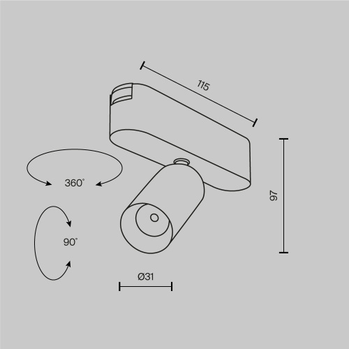 Трековый светильник Technical TR103-1-5W3K-M-W Трековый светильник Technical TR103-1-5W3K-M-W