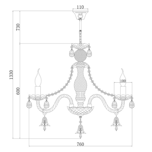 Подвесная люстра Rivoli Campane 1011-208 Б0037791 Подвесная люстра Rivoli Campane 1011-208 Б0037791