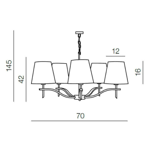 Подвесная люстра Azzardo Princessa 5 AZ0724 Подвесная люстра Azzardo Princessa 5 AZ0724