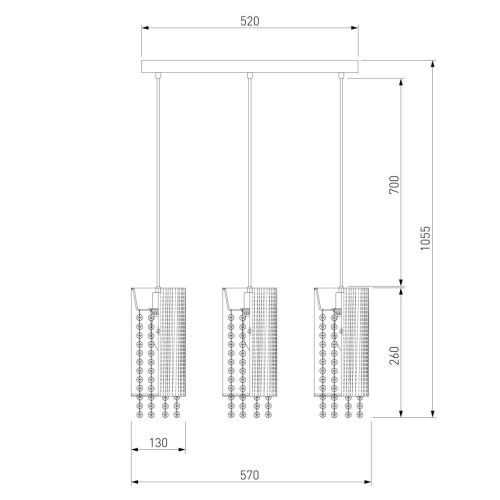 Подвесной светильник Eurosvet 1188/3 хром