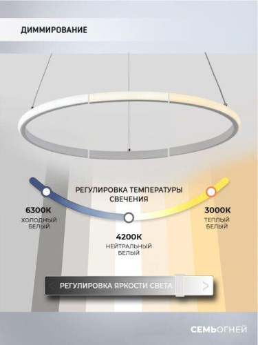 Подвесной светодиодный светильник Seven Fires Lisel WD6021/1P-WT