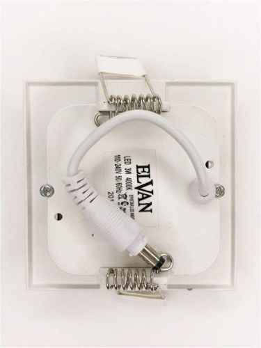 Встраиваемый светодиодный светильник Elvan VLS-102SQ-3W-NH-Wh