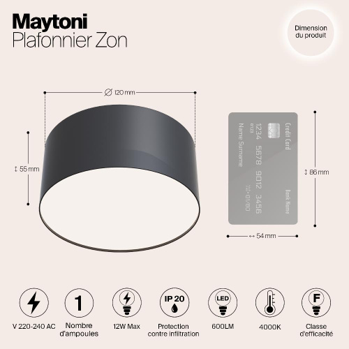 Потолочный светодиодный светильник Maytoni Zon C032CL-L12B4K Потолочный светодиодный светильник Maytoni Zon C032CL-L12B4K