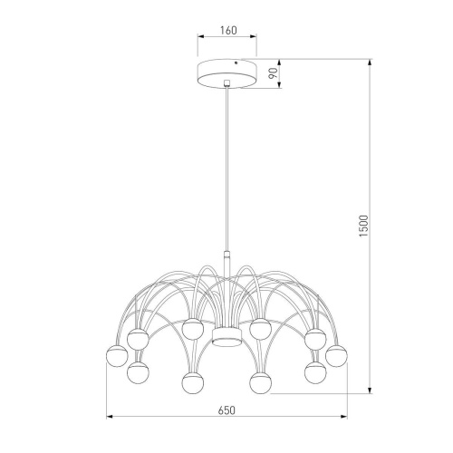 Подвесная светодиодная люстра Eurosvet Ragno 90030/10 LED золото Подвесная светодиодная люстра Eurosvet Ragno 90030/10 LED золото