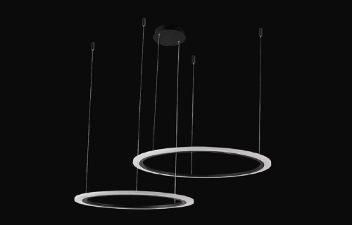 Подвесная люстра Crystal Lux MANZANA SP53W LED D600+800 BLACK Подвесная люстра Crystal Lux MANZANA SP53W LED D600+800 BLACK