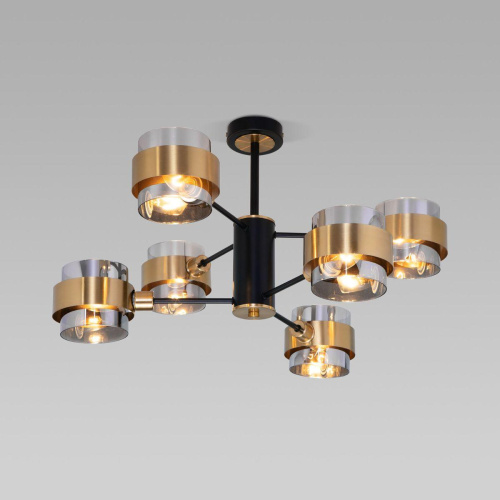 Потолочная люстра Eurosvet Arcada 70127/6 черный/дымчатый Потолочная люстра Eurosvet Arcada 70127/6 черный/дымчатый