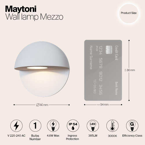 Уличный настенный светодиодный светильник Maytoni Mezzo O033WL-L3W3K Уличный настенный светодиодный светильник Maytoni Mezzo O033WL-L3W3K