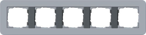 Рамка 5-постовая Gira E3 серо-голубой/антрацит 0215424