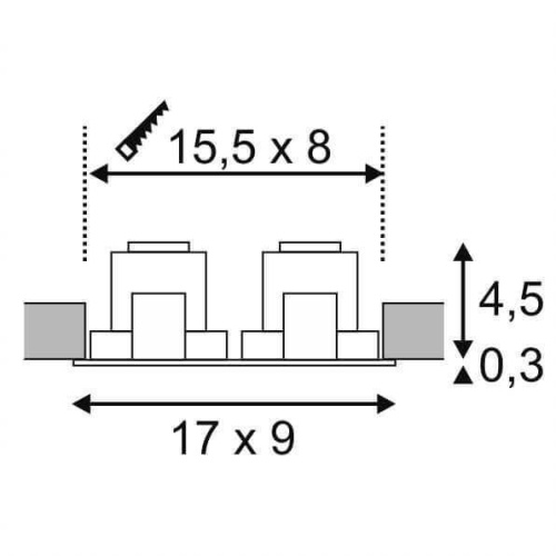 Встраиваемый светодиодный светильник SLV New Tria Led 2 Square Set 113890