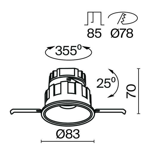 Встраиваемый светильник Technical DL057-10W3K-W