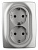 Розетка ЭРА 12 2x2P E Schuko со шторками 16A 250V 12-2108-03 Б0036444