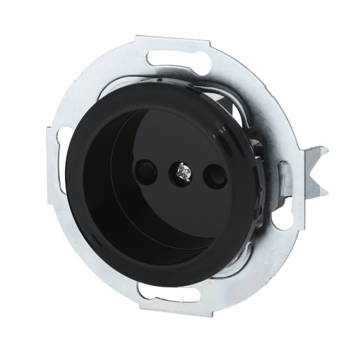 Розетка LK Studio без з/к, со шторками (черный) LK Vintage 883308-1