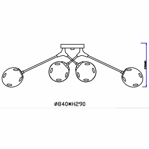 Потолочная люстра Rivoli Molto 5043-308 Б0044421