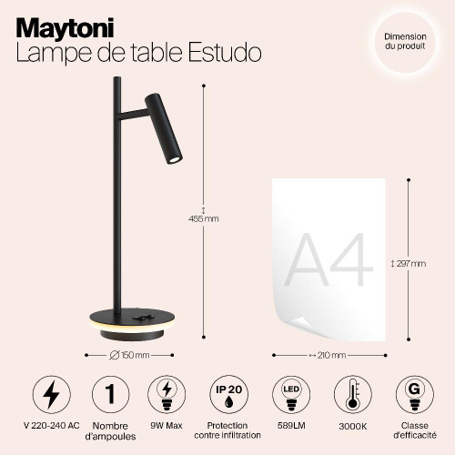 Настольная лампа Maytoni Estudo Z010TL-L8B3K