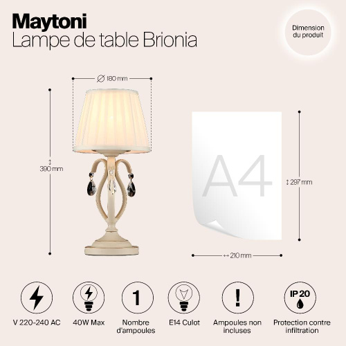 Настольная лампа Maytoni Brionia ARM172-01-G