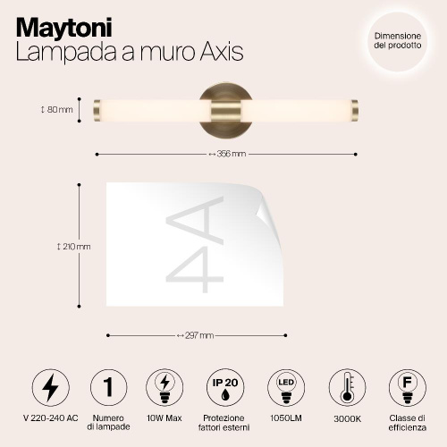 Бра Maytoni Technical Axis MOD106WL-L10G3K Бра Maytoni Technical Axis MOD106WL-L10G3K
