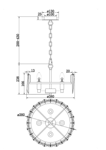 Подвесной светильник Maytoni MOD043PL-04CH Подвесной светильник Maytoni MOD043PL-04CH