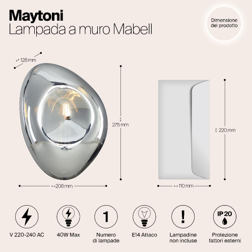 Настенный светильник Maytoni Mabell MOD306WL-01CH