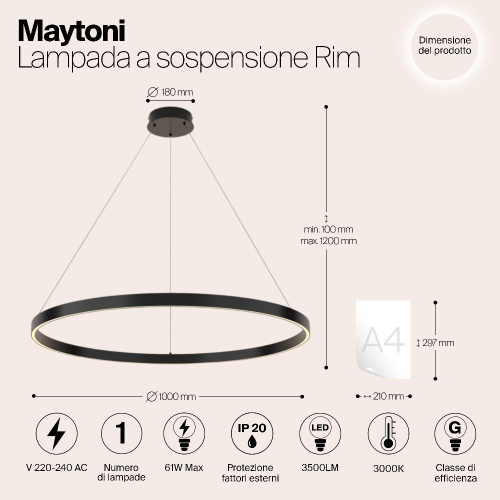 Подвесной светильник Maytoni MOD058PL-L54B3K
