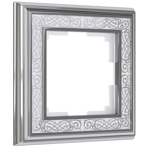 Рамка Werkel Palacio Gracia на 1 пост хром/белый WL77-Frame-01 4690389126031