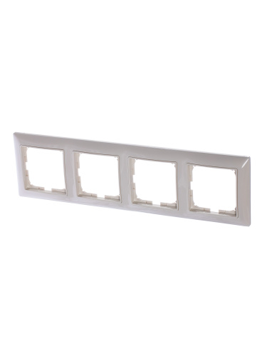 Рамка 4-постовая ABB Basic55 слоновая кость 2CKA001725A1487 Рамка 4-постовая ABB Basic55 слоновая кость 2CKA001725A1487